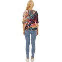 Pattern Abstract Lightweight Drawstring Hooded Top View4