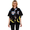 Cute-owl-doodles-with-moon-star-seamless-pattern Women s Batwing Button Up Shirt View1