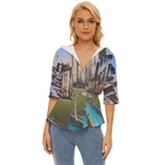 Building City Urban Path Road Skyline Lightweight Drawstring Hooded Top by uniart180623