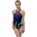 Lighthouse Lunar Eclipse Blood Moon Go with the Flow One Piece Swimsuit View1