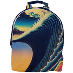 Japanese Japan Waves Sea Ocean Mini Full Print Backpack by uniart180623