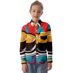 Coffee Tea Cappuccino Kids  Long Sleeve Shirt by uniart180623