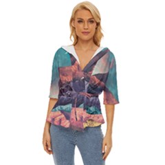 Adventure Psychedelic Mountain Lightweight Drawstring Hooded Top by uniart180623