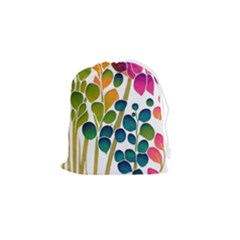 Plants Leaves Colorful Drawstring Pouch (small) by pakminggu