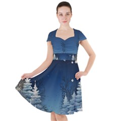 Christmas Night Winter Cap Sleeve Midi Dress by pakminggu