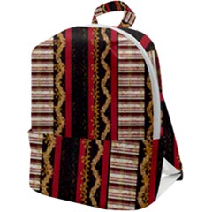 Textile Pattern Abstract Fabric Zip Up Backpack by pakminggu