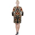 Flower Leaves Floral Open Neck Shift Dress View2