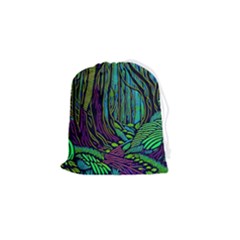 Spectral Forest Nature Drawstring Pouch (small) by uniart180623