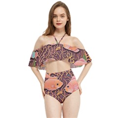 Tropical Fish Halter Flowy Bikini Set  by uniart180623