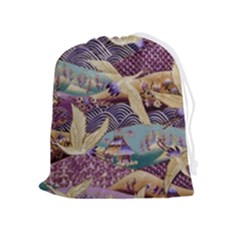 Textile-fabric-cloth-pattern Drawstring Pouch (xl) by Bedest