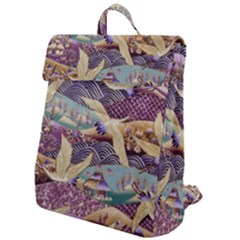 Textile-fabric-cloth-pattern Flap Top Backpack by Bedest
