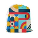 Geometric Shape Colorful Abstract Wave Drawstring Pouch (2XL) View2