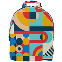 Geometric Shape Colorful Abstract Wave Mini Full Print Backpack by Cowasu