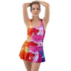 Colorful-100 Ruffle Top Dress Swimsuit by nateshop