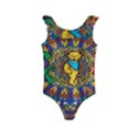 Dead Dancing Bears Grateful Dead Pattern Kids  Frill Swimsuit View1