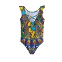 Dead Dancing Bears Grateful Dead Pattern Kids  Frill Swimsuit View2
