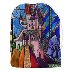 Beauty Stained Glass Castle Building Drawstring Pouch (3xl) by Cowasu