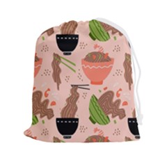 Japanese Street Food Soba Noodle In Bowl Pattern Drawstring Pouch (2xl) by Bedest