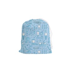Dentist Blue Seamless Pattern Drawstring Pouch (small) by Bedest