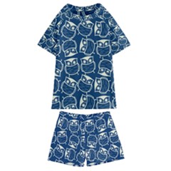 Cute Seamless Owl Background Pattern Kids  Swim T-shirt And Shorts Set by Bedest