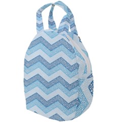 Seamless Pattern Of Cute Summer Blue Line Zigzag Travel Backpack by Bedest