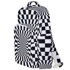 Optical-illusion-chessboard-tunnel Double Compartment Backpack by Bedest