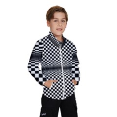 Art-optical-black-white-contrast Kids  Windbreaker by Bedest