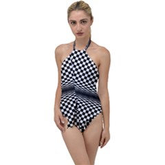 Art-optical-black-white-contrast Go With The Flow One Piece Swimsuit by Bedest