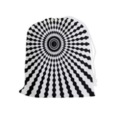 Starburst-sunburst-hypnotic Drawstring Pouch (xl) by Bedest