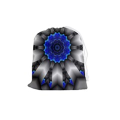 Kaleidoscope-abstract-round Drawstring Pouch (medium) by Bedest