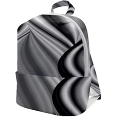 Waves-black-and-white-modern Zip Up Backpack by Bedest