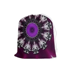 Kaleidoscope-round-circle-geometry Drawstring Pouch (large) by Bedest