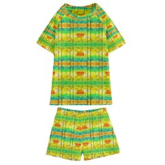 Birds-beach-sun-abstract-pattern Kids  Swim T-shirt And Shorts Set by Bedest
