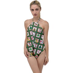 Christmas-paper-christmas-pattern Go With The Flow One Piece Swimsuit by Bedest