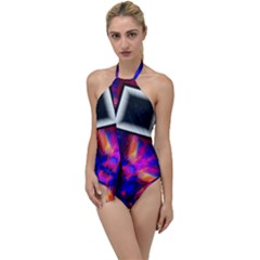 Box-abstract-frame-square Go With The Flow One Piece Swimsuit by Bedest