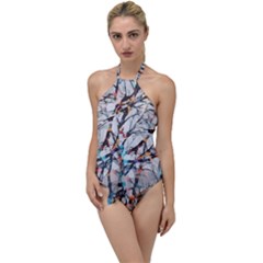 Forest-abstract-artwork-colorful Go With The Flow One Piece Swimsuit by Bedest