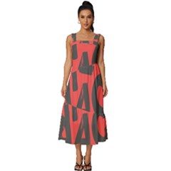 Letters Alphabet Typography Texture Square Neckline Tiered Midi Dress by pakminggu