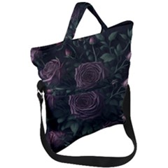 Rose Flower Plant Fold Over Handle Tote Bag by pakminggu