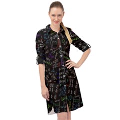 Mathematics  Physics Maths Math Pattern Long Sleeve Mini Shirt Dress by pakminggu