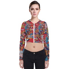 Comic Cartoon Pattern Long Sleeve Zip Up Bomber Jacket by pakminggu
