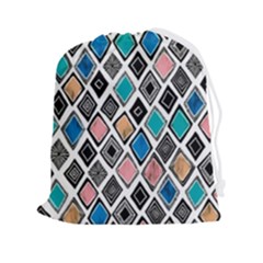 Diamond Shapes Pattern Drawstring Pouch (2xl) by Cowasu