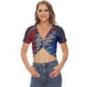 Grateful Dead Logo Twist Front Crop Top View1