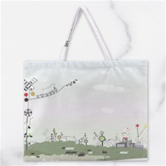 Abstract-background-children Zipper Large Tote Bag by Cowasu