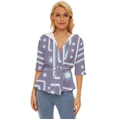 Pattern-non-seamless-background Lightweight Drawstring Hooded Top by Cowasu