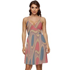 Background-abstract-non-seamless V-neck Pocket Summer Dress  by Cowasu