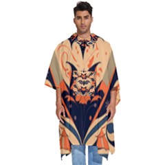 Bat Pattern Men s Hooded Rain Ponchos by Valentinaart