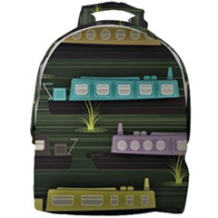 Narrow-boats-scene-pattern Mini Full Print Backpack by Cowasu