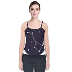 Celebrities-categories-universe-sky Velvet Spaghetti Strap Top by Cowasu