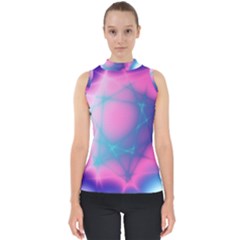 Geometry Abstract Pattern Hypercube Mock Neck Shell Top by Bangk1t