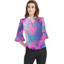 Geometry Abstract Pattern Hypercube Loose Horn Sleeve Chiffon Blouse View1